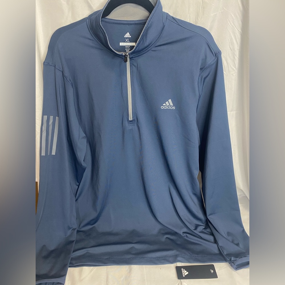 New Adidas Men’s 1/4 Zip Classic Golf Jacket, Navy, XL